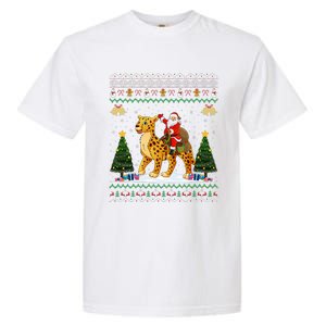 Cheetah Ugly Xmas Gift Santa Riding Cheetah Christmas Garment-Dyed Heavyweight T-Shirt