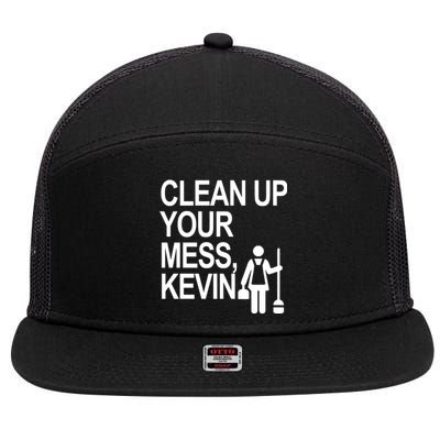 Clean Up Your Mess Kevin 7 Panel Mesh Trucker Snapback Hat