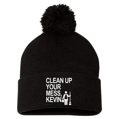 Clean Up Your Mess Kevin Pom Pom 12in Knit Beanie