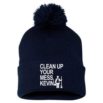 Clean Up Your Mess Kevin Pom Pom 12in Knit Beanie