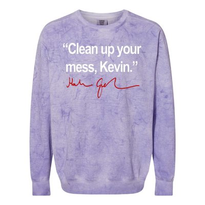 Clean Up Your Mess Kevin Political Colorblast Crewneck Sweatshirt