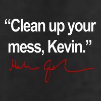 Clean Up Your Mess Kevin Political 7 Panel Mesh Trucker Snapback Hat