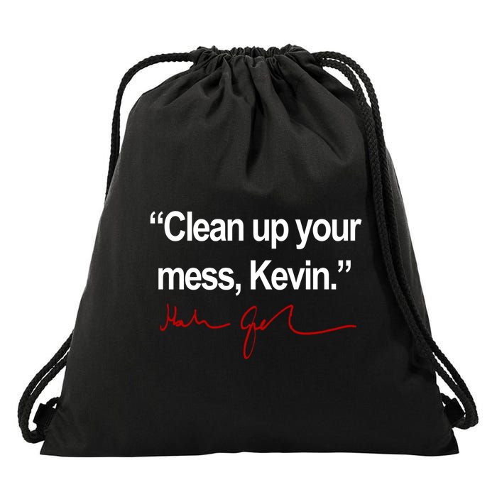 Clean Up Your Mess Kevin Political Drawstring Bag