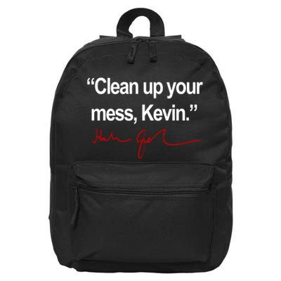 Clean Up Your Mess Kevin Political 16 in Basic Backpack