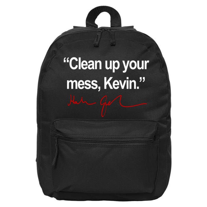 Clean Up Your Mess Kevin Political 16 in Basic Backpack