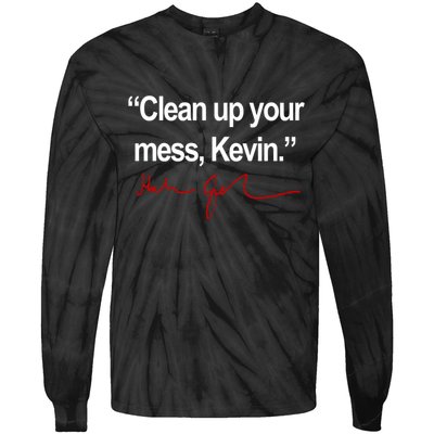 Clean Up Your Mess Kevin Political Tie-Dye Long Sleeve Shirt
