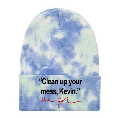 Clean Up Your Mess Kevin Political Tie Dye 12in Knit Beanie