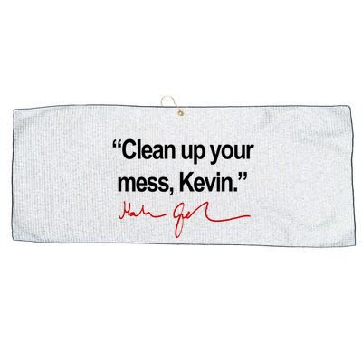 Clean Up Your Mess Kevin Political Large Microfiber Waffle Golf Towel