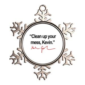 Clean Up Your Mess Kevin Political Metallic Star Ornament