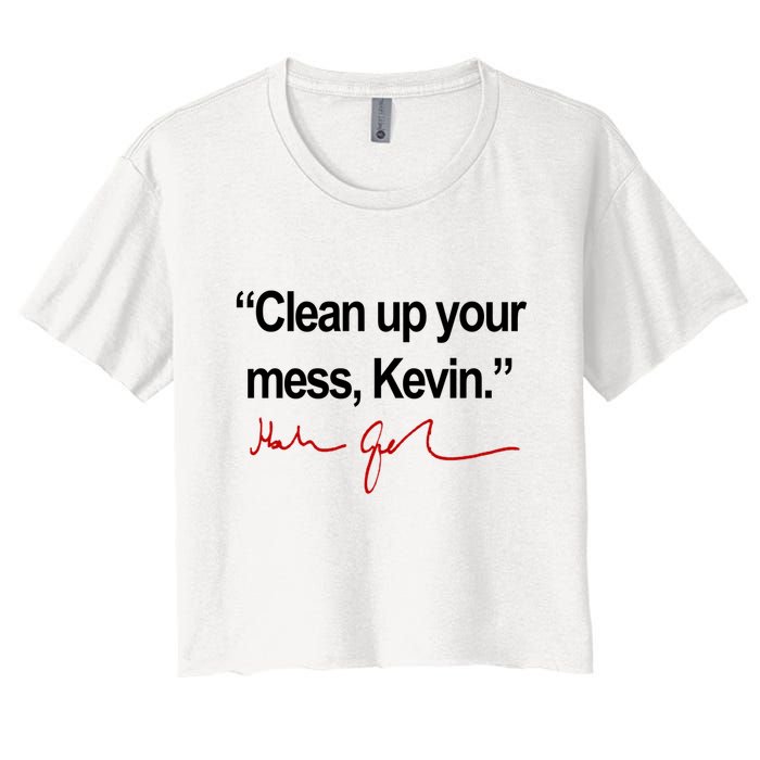 Clean Up Your Mess Kevin Political Crop Top