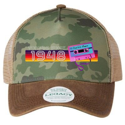 Classic & Vintage 1948 Funny Nostalgic Cassette Music Lover Legacy Tie Dye Trucker Hat