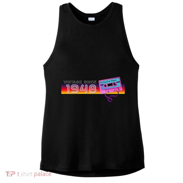 Classic & Vintage 1948 Funny Nostalgic Cassette Music Lover Ladies PosiCharge Tri-Blend Wicking Tank