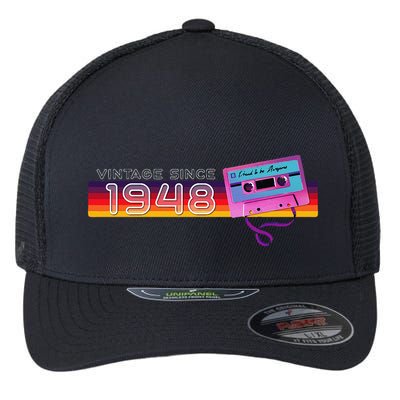 Classic & Vintage 1948 Funny Nostalgic Cassette Music Lover Flexfit Unipanel Trucker Cap