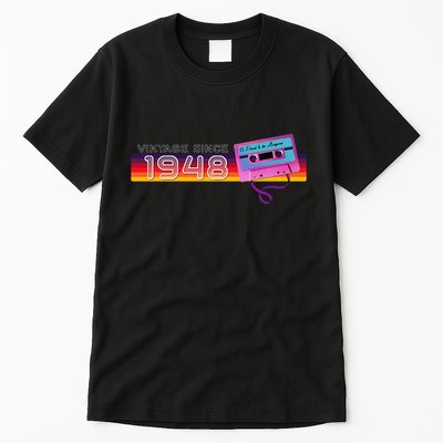 Classic & Vintage 1948 Funny Nostalgic Cassette Music Lover Tall T-Shirt