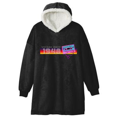 Classic & Vintage 1948 Funny Nostalgic Cassette Music Lover Hooded Wearable Blanket