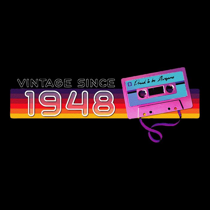 Classic & Vintage 1948 Funny Nostalgic Cassette Music Lover Bucket Hat