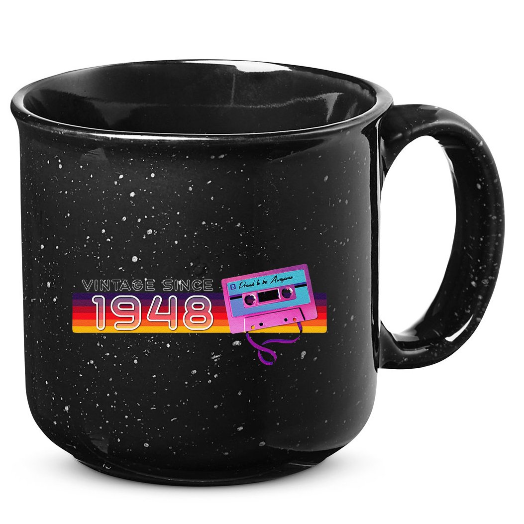 Classic & Vintage 1948 Funny Nostalgic Cassette Music Lover 15oz Campfire Ceramic Mug