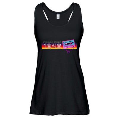 Classic & Vintage 1948 Funny Nostalgic Cassette Music Lover Ladies Essential Flowy Tank