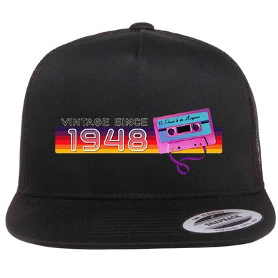 Classic & Vintage 1948 Funny Nostalgic Cassette Music Lover Flatbill Hat