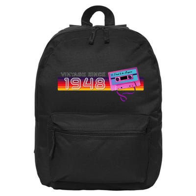 Classic & Vintage 1948 Funny Nostalgic Cassette Music Lover 16 in Basic Backpack