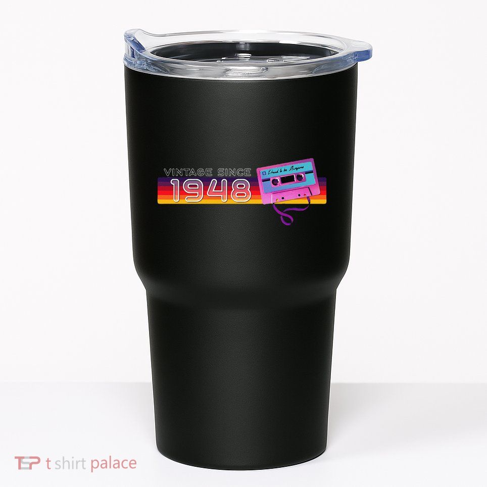 Classic & Vintage 1948 Funny Nostalgic Cassette Music Lover Tumbler