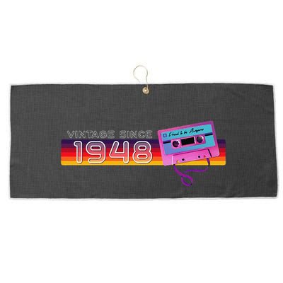 Classic & Vintage 1948 Funny Nostalgic Cassette Music Lover Large Microfiber Waffle Golf Towel