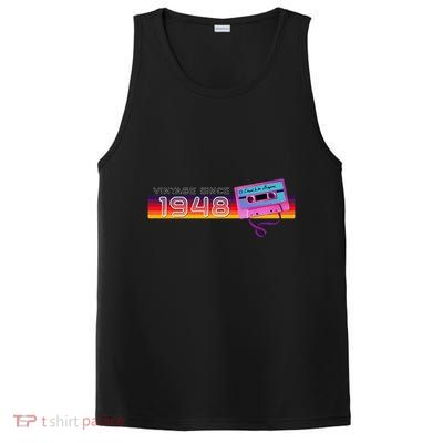 Classic & Vintage 1948 Funny Nostalgic Cassette Music Lover PosiCharge Competitor Tank