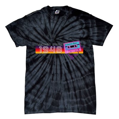 Classic & Vintage 1948 Funny Nostalgic Cassette Music Lover Tie-Dye T-Shirt