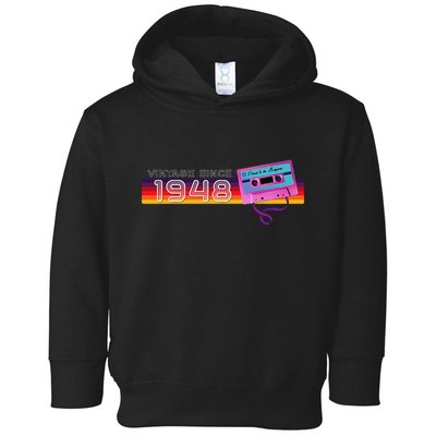 Classic & Vintage 1948 Funny Nostalgic Cassette Music Lover Toddler Hoodie