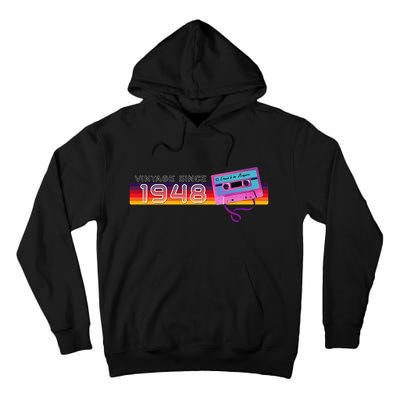 Classic & Vintage 1948 Funny Nostalgic Cassette Music Lover Tall Hoodie