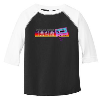 Classic & Vintage 1948 Funny Nostalgic Cassette Music Lover Toddler Fine Jersey T-Shirt