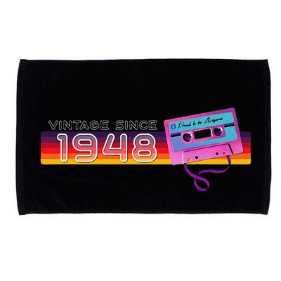 Classic & Vintage 1948 Funny Nostalgic Cassette Music Lover Microfiber Hand Towel