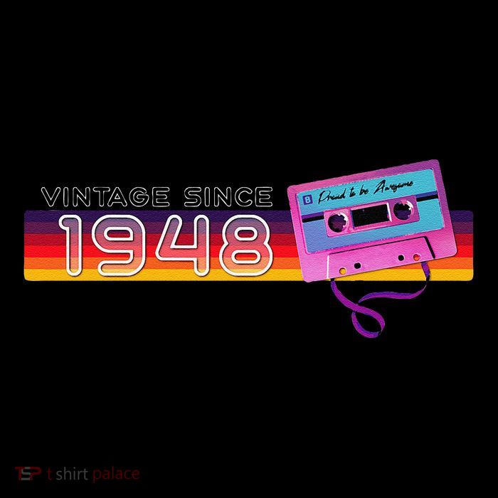 Classic & Vintage 1948 Funny Nostalgic Cassette Music Lover Womens T-Shirt