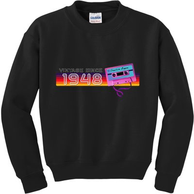 Classic & Vintage 1948 Funny Nostalgic Cassette Music Lover Kids Sweatshirt