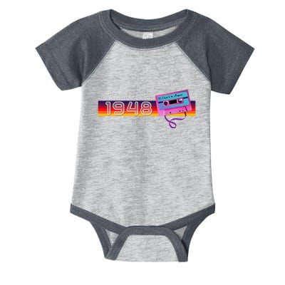 Classic & Vintage 1948 Funny Nostalgic Cassette Music Lover Infant Baby Jersey Bodysuit