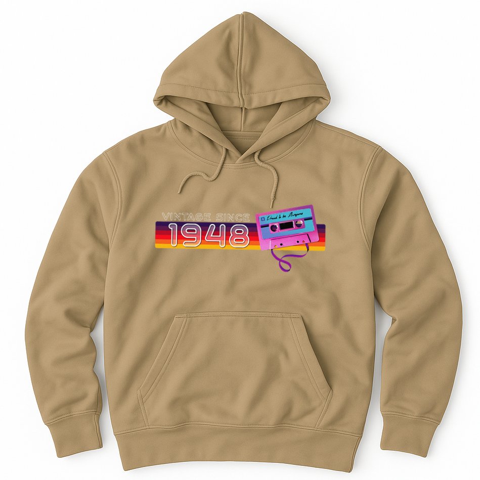 Classic & Vintage 1948 Funny Nostalgic Cassette Music Lover Hoodie
