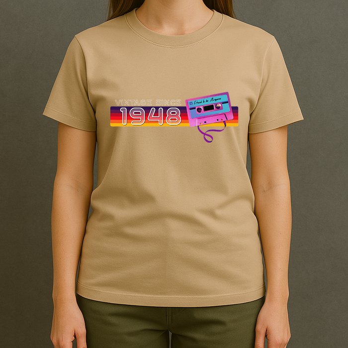 Classic & Vintage 1948 Funny Nostalgic Cassette Music Lover T-Shirt