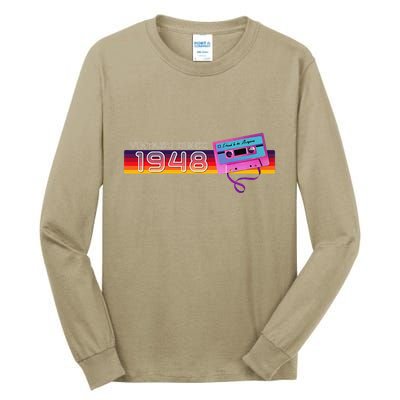 Classic & Vintage 1948 Funny Nostalgic Cassette Music Lover Tall Long Sleeve T-Shirt