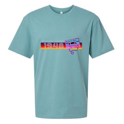 Classic & Vintage 1948 Funny Nostalgic Cassette Music Lover Sueded Cloud Jersey T-Shirt