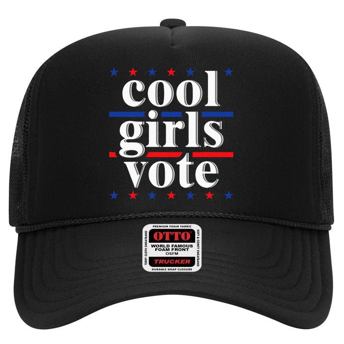 Cool Vote 2024 Voter Us Election Political Apparel High Crown Mesh Back Trucker Hat