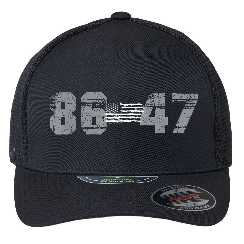 Classic Vintage 80s Style 86 47 Anti Trump 8647 Flexfit Unipanel Trucker Cap