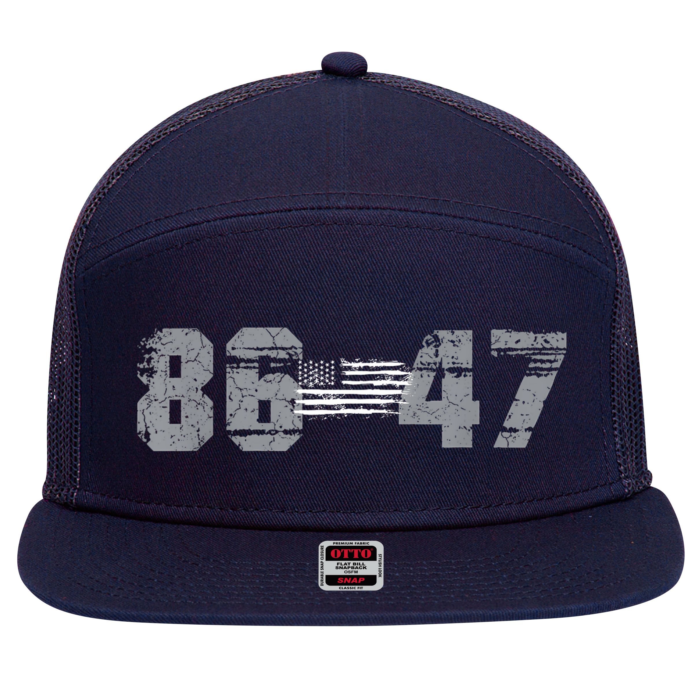 Classic Vintage 80s Style 86 47 Anti Trump 8647 7 Panel Mesh Trucker Snapback Hat
