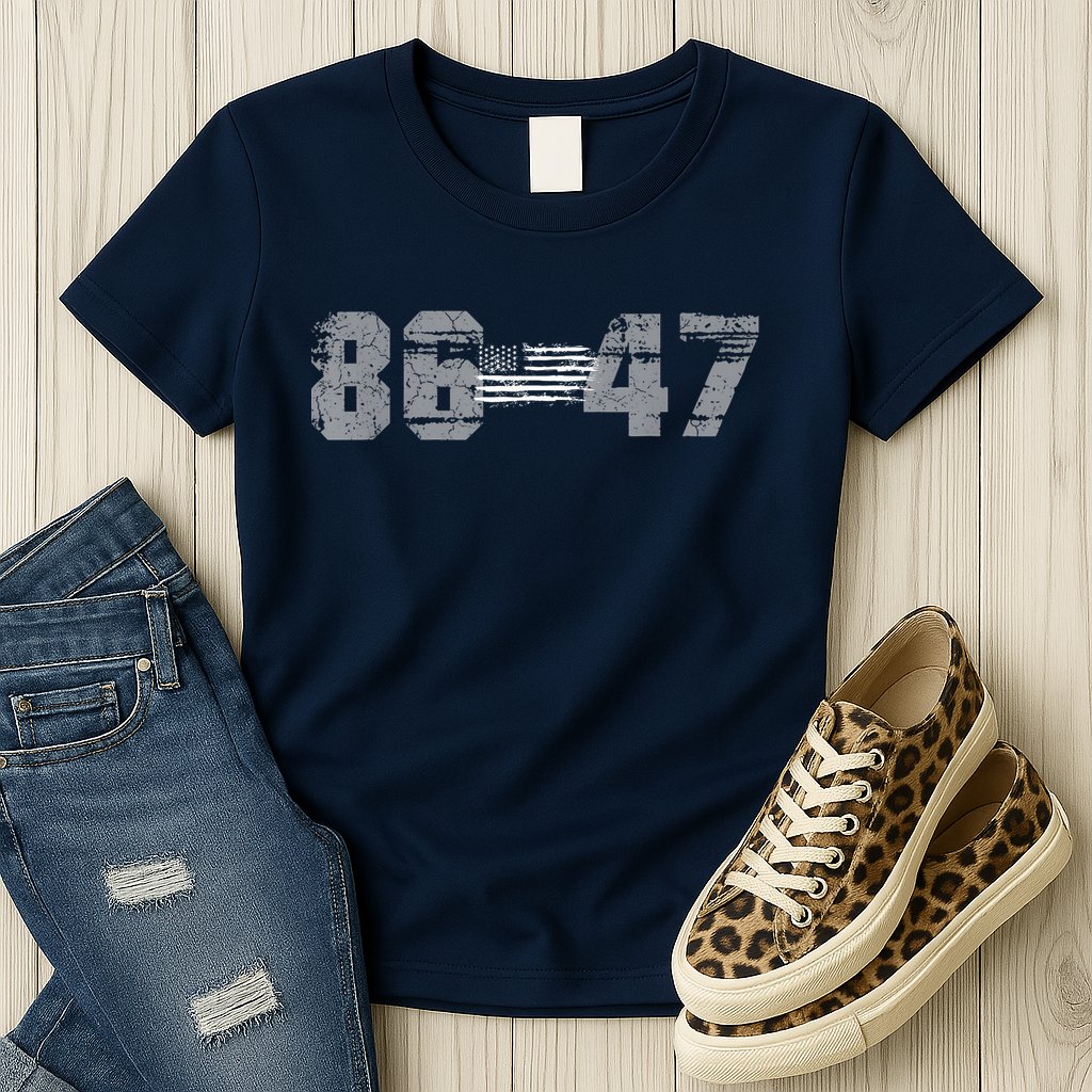 Classic Vintage 80s Style 86 47 Anti Trump 8647 Womens T-Shirt