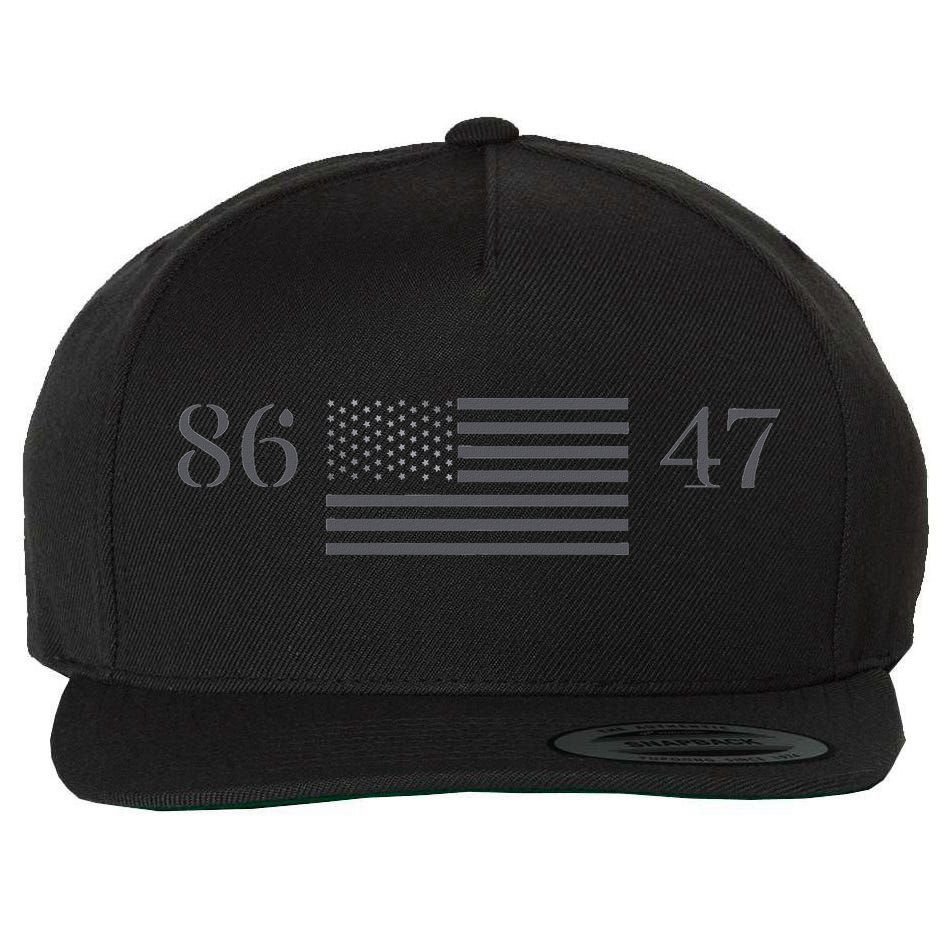 Classic Vintage 80s Style 86 47 Anti Trump 8647 Wool Snapback Cap