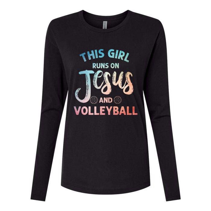 Christian Volleyball Art Volleyball Player Womens Cotton Relaxed Long Sleeve T-Shirt