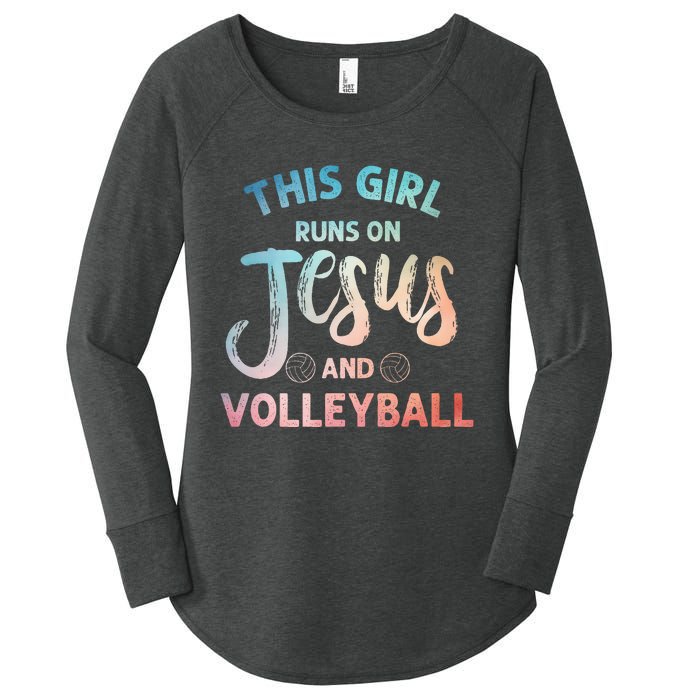 Christian Volleyball Art Volleyball Player Women's Perfect Tri Tunic Long Sleeve Shirt