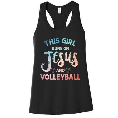 Christian Volleyball Art Volleyball Player Women's Racerback Tank