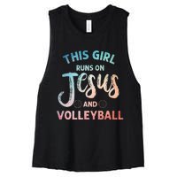 Christian Volleyball Art Volleyball Player Women's Racerback Cropped Tank