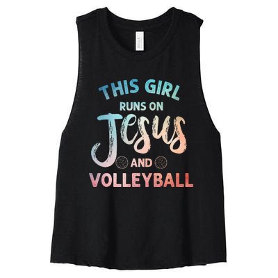 Christian Volleyball Art Volleyball Player Women's Racerback Cropped Tank