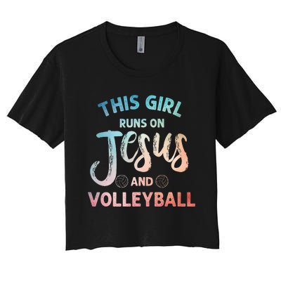 Christian Volleyball Art Volleyball Player Women's Crop Top Tee